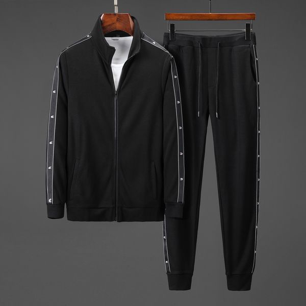 

19aw luxurious brand design ch.ampion full ff black print tracksuit jacket and trousers sets streetwear sweatshirts outdoor long pants and c, Blue;black