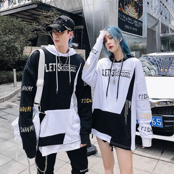 

hoodies hip hop printing in the tide easy pure cotton lovers sweater high street men's wear even hoodiehoodie hoodie, Blue;black