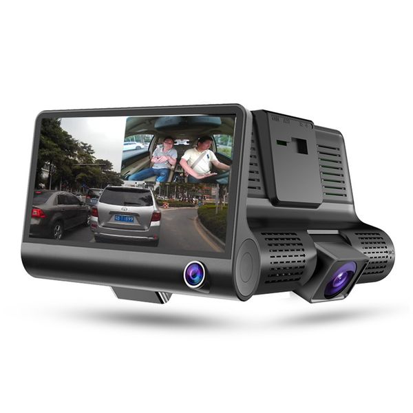 

car dvr dash camera 4 inch three lens three recording hd night vision rear view driving registrator recorder accessories revers