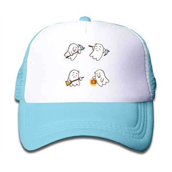 

disar-t four halloween ghosts cartoon children's net hat baseball cap hats for boys and girls 3 color hats, Blue;gray