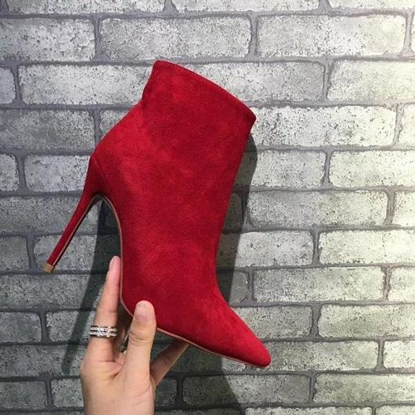 

оригинальная коробка [красный нижний сексуальный ботильоны] замша кожа дамы redbottom высокие каблуки дамы на высоких каблуках роскошь дизай, Black