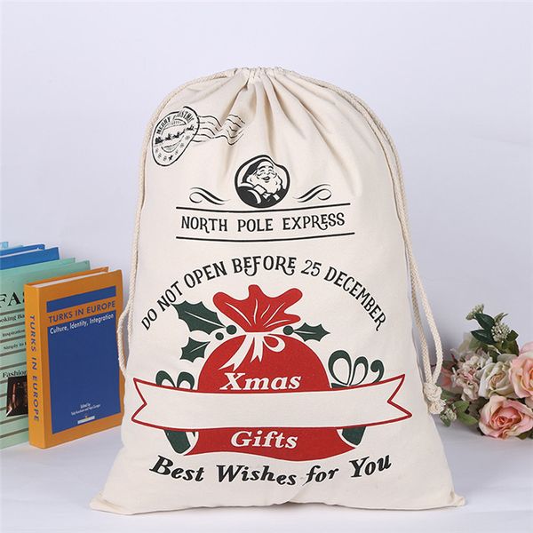 

girl christmas gift bags fashion large heavy canvas candy handbags creative kids santa drawstring bag