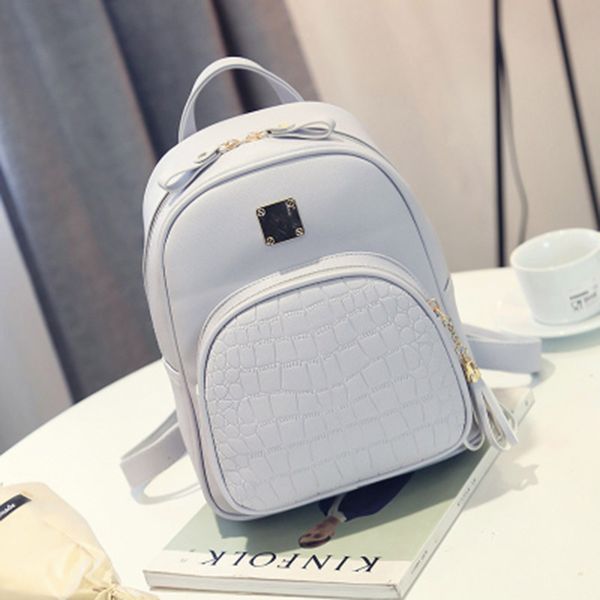 

2020 women leather backpacks alligator bags crocodile pattern schoolbag for teenage girls lady's fashion student bagpack mochila
