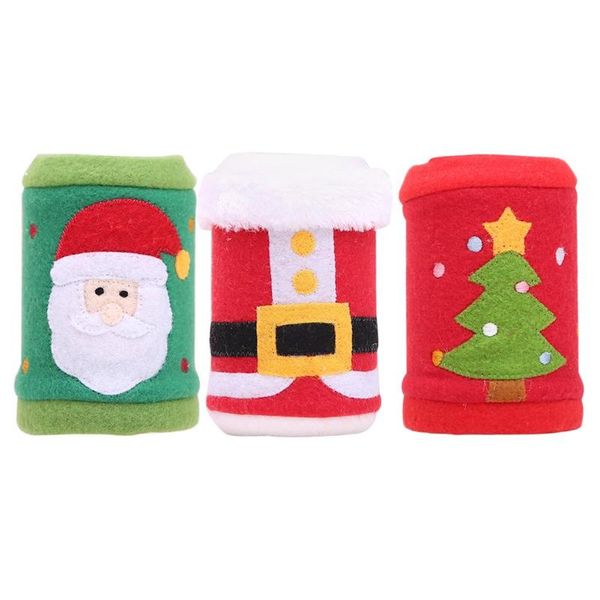

cute christmas fleece cloth red wine can bottle cover bags xmas table decor