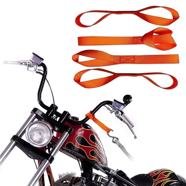 

4pcs soft loops car motorcycle towing ropes car accessories interior tie down straps ornaments motocross motorbike decoration