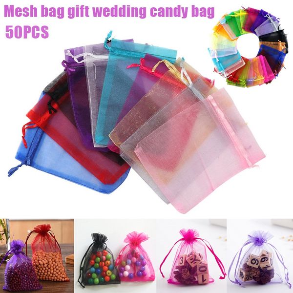 

organza drawstring bag for wedding candy snacks gift wrapping pouch rectangle jewelry pearl storage bags colorful organza drawstring bag