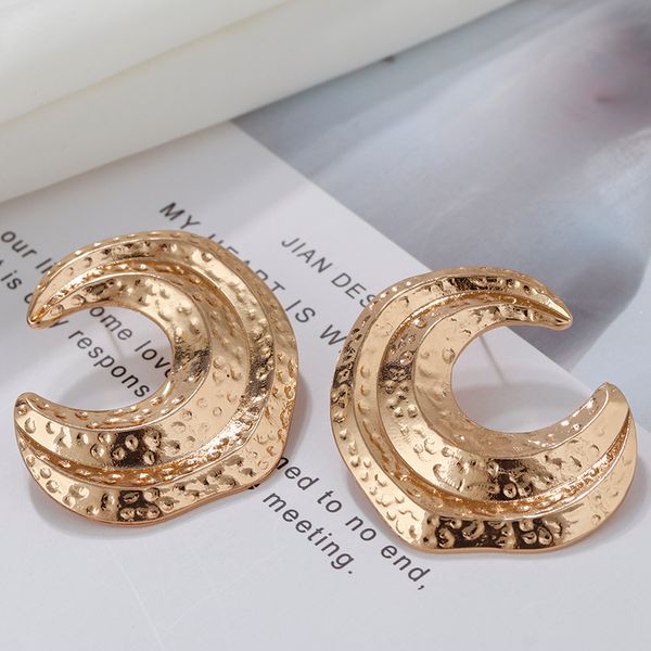 

amorcome gold color large statement drop earrings for women female trendy geometric wholesale earrings fashion jewelry, Silver
