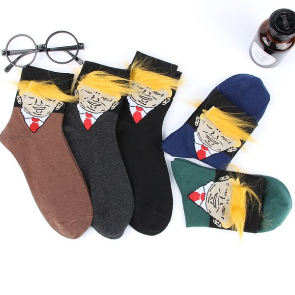 

10 pairs/lot donald trump sock gold hair funny trump 2020 designer socks 5 color mixed casual men women kids socks mjy688, Pink;yellow