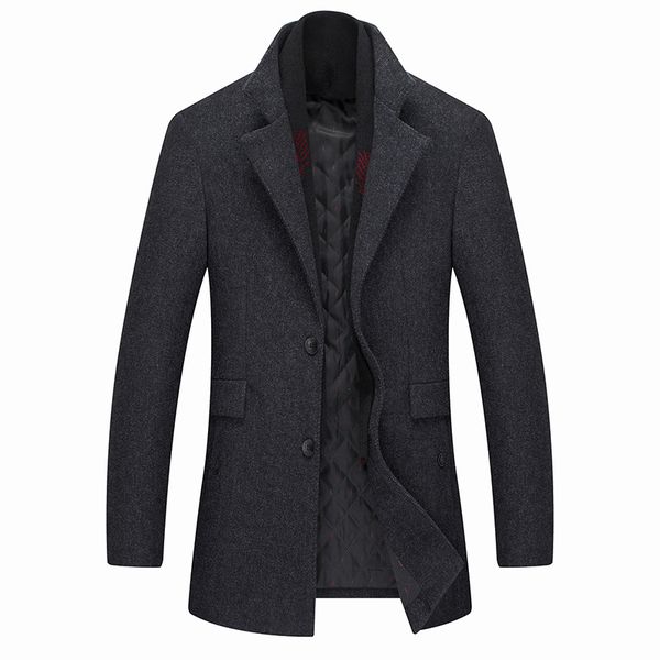 

2019 winter new casual excellent quality single breasted coat men, Black