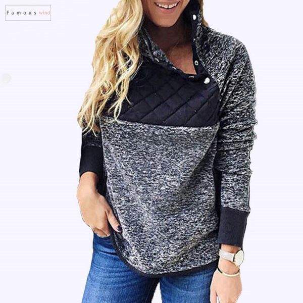 

зимние лоскутная водолазка искусственного меха толстовки женщин осень кнопка теплые мягкие плюшевые кофты крупногабаритные hoodie топы, Black