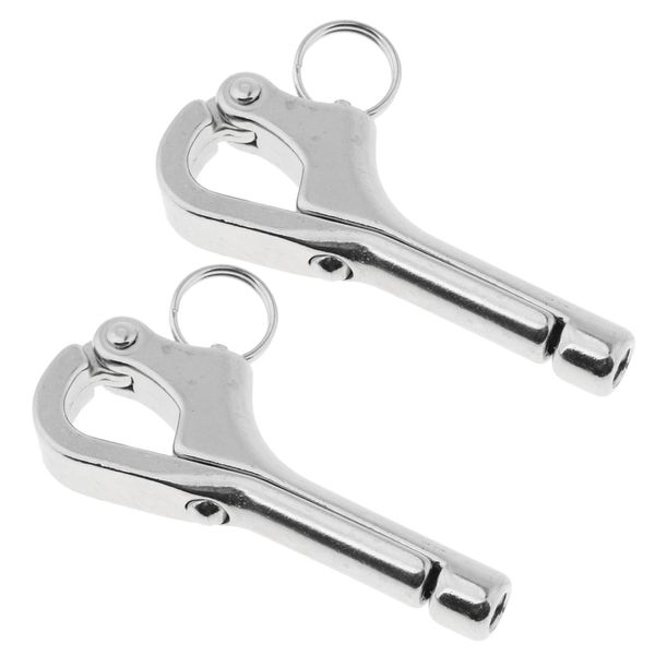 

2pcs vintage 4in pelican hooks head board snap shackle quick release hook
