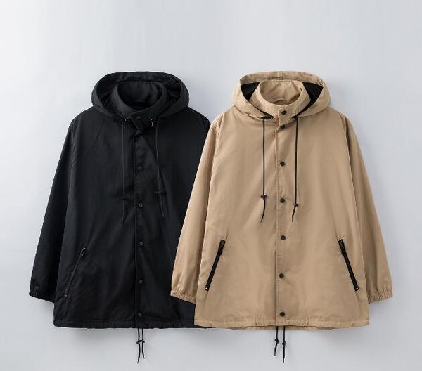 

2019 autumn and winter new ultra-long windbreaker hooded, hat can hide function, exclusive custom-made hardware zipper to versi, Black;brown