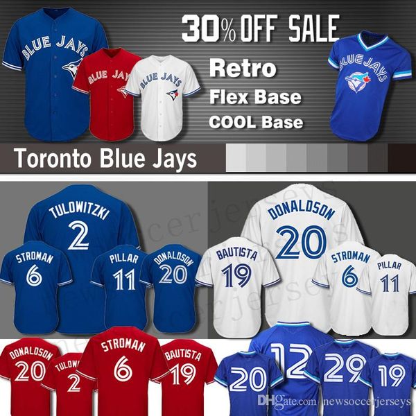 

2 Troy Toronto jersey Blue Jays Jose Bautista 20 Josh Donaldson 11 Kevin Pillar 29 Joe Carter 12 Roberto Alomar Marcus Stroman jerseys