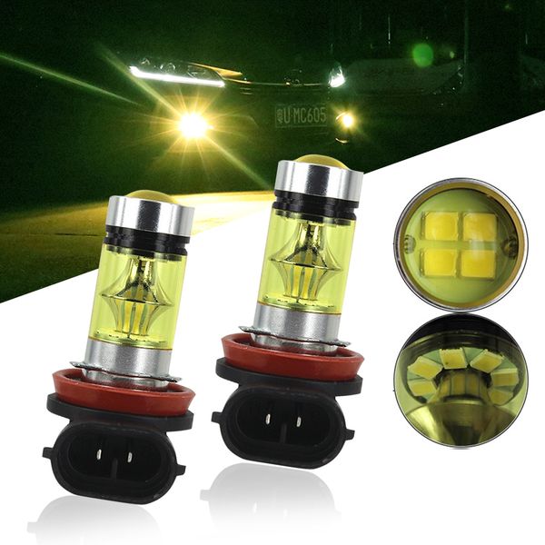 

2pcs h11 led h8 h4 h7 h3 h1 car fog led light 9005 9006 p13w 20led 2835 100w canbus drl car driving running fog lamp 12v