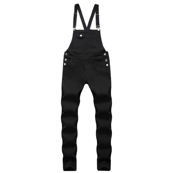 

men's sling denim pants tear washed old jeans pants popular workwear strap casual large size 3xl, Blue