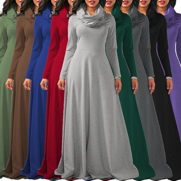 

women pile collar floor-length flared layers dresses cotton bib dress, Black