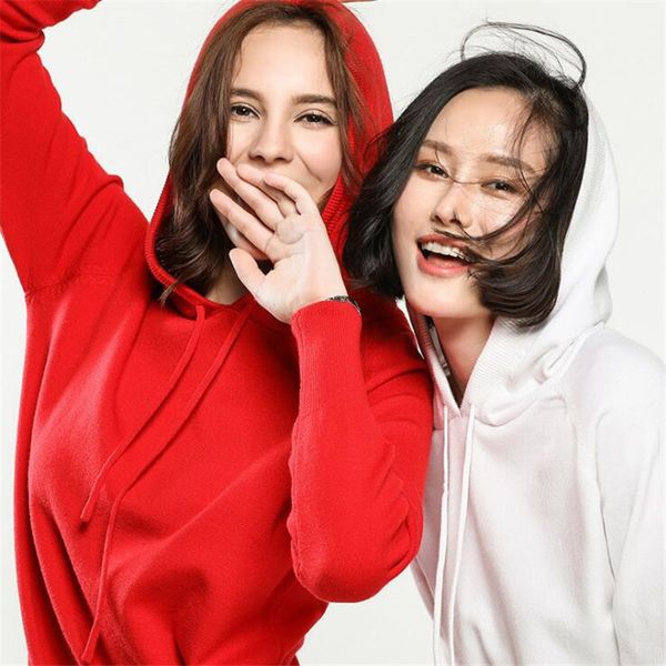

2019 women autumn winter new women's hooded sweater pullover sweater long-sleeved loose bottoming knit women, White;black