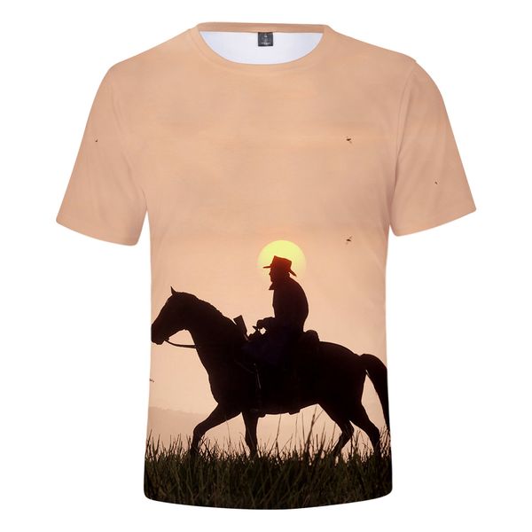 

red dead redemption 3d printed mens womens designer tshirts summer male female casual short sleeved crew neck tees, White;black