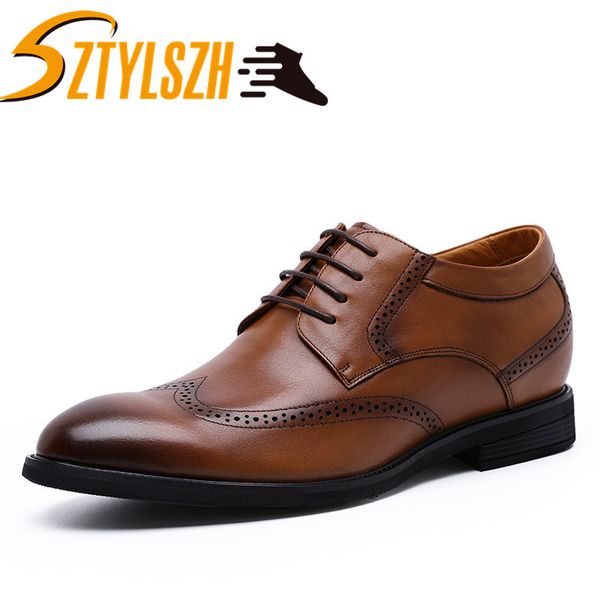 

italian style men casual shoes classic oxford shoes for men genuine leather formal dress wedding shoe elegant nightclub shoe, Black