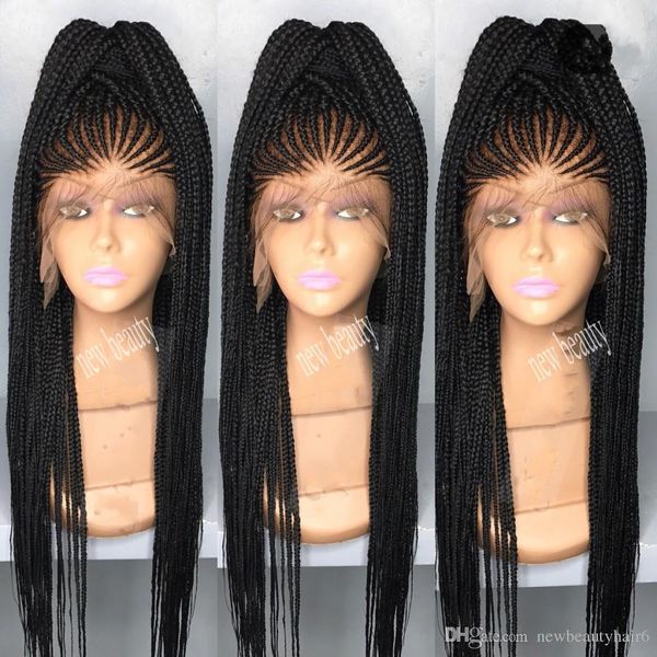 Africa Women Style Cornrows Braid Wig Long 200density Full Micro