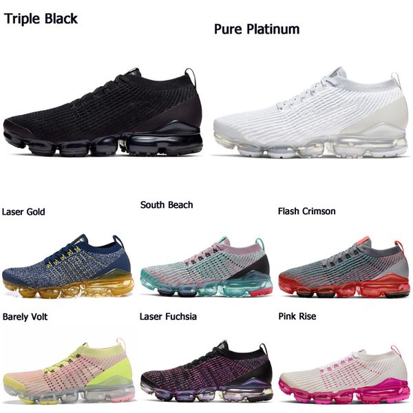 

nike air vapormax 3.0 new fly 3.0 мужчины женщины спортивная обувь тройной черный чистый платиновый лазер оранжевый трикотаж мужские кроссов