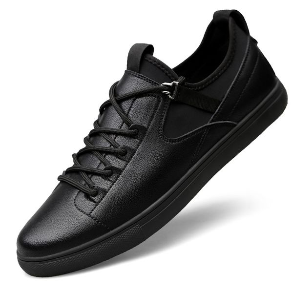 

2019 new fashion style genuine leather spring casual shoes men shoes handmade vintage loafers flats big size 37-47, Black