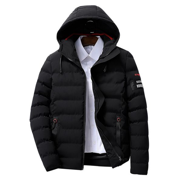 

men winter jacket casual hooded fashion warm coat men's parka outerwear thicken slim fit male clothing plus size m-4xl ,ga487, Black
