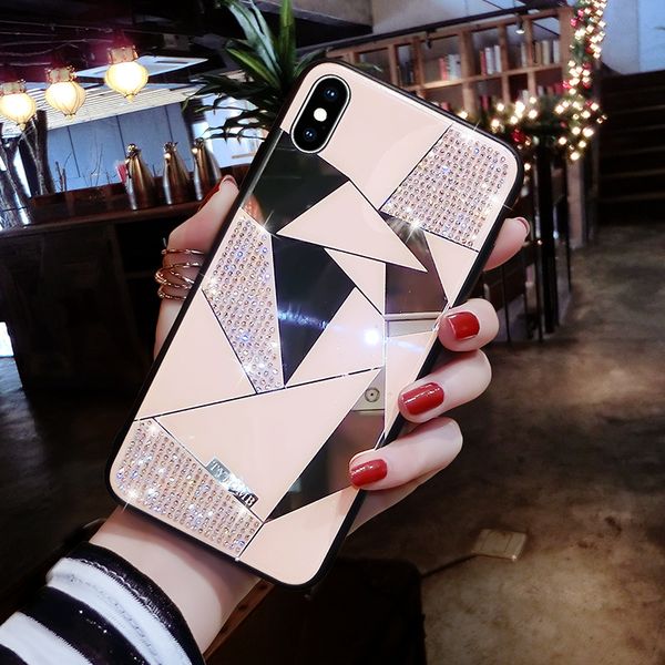 

luxury designer stylish premium diamond mirror diamond case for iphone 11 pro x 6s 7 8 plus xs xr max soft silicone back cover