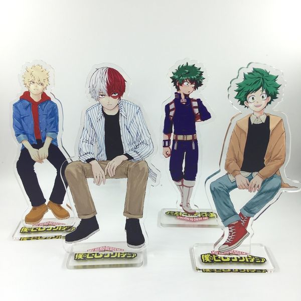 

anime my hero academia keychain midoriya izuku ochaco uraraka bakugou katsuki todoroki s cute fun cartoon acrylic key chain, Silver