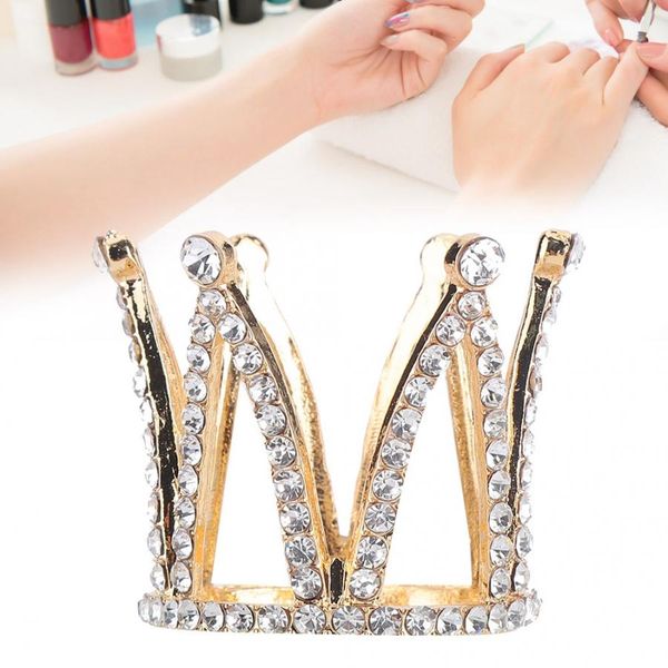 

3 types crown design nail art brush holder set pen displayer stand tools brush holders cosmetic storage box, Silver