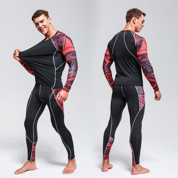 

thermal underwear men sets quick dry thermo underwear stretch compression male long johns men's thermal fitness, Black;blue