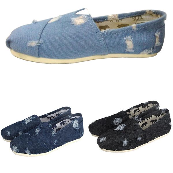 

Промытые джинсовые кроссовки TOM Slip-On Повседневная ленивая обувь для женщин и мужч