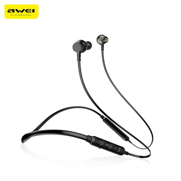 

awei g20bl dual drivers wireless bluetooth headphones neckband sport earbuds