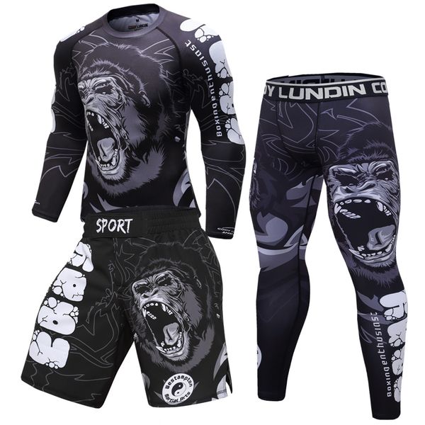 

tracksuits breathable running set elastic sports suits jogging training gym fitness workout clothes quick dry sportswear male, Black;blue