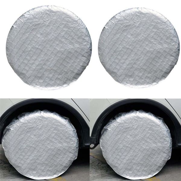 

4pcs car tire cover case aluminum film vehicle wheel protector winter and summer dustproof sunscreen automobile tyre accessories