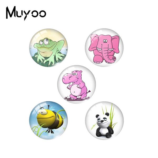 

2019 new cartoon animal glass dome cabochon cartoon hippo cabochons art handmade p jewelry, Blue;slivery