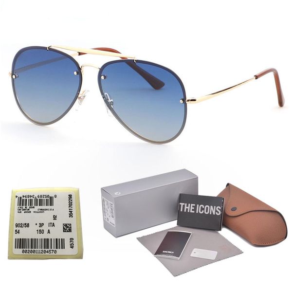 

1pcs wholesale - High quality brand designer gradient Rimless sunglasses men women sun glasses eyewear Oculos De Sol with Retail box and lab