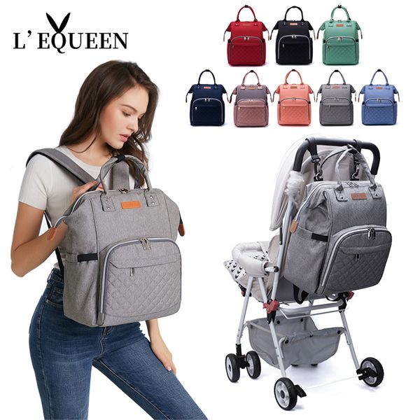 

lequeen baby diaper bag backpack large capacity nappy waterproof baby bag for mum mummy maternity nappy backpack for stroller
