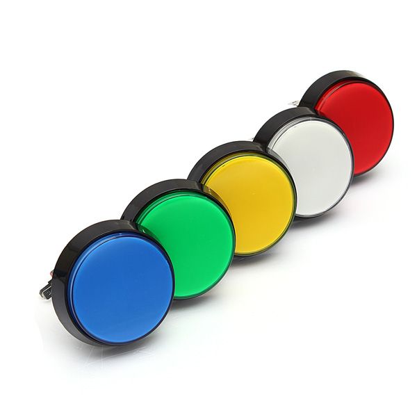 

5 colors led light 60mm arcade video game player push button switch - red
