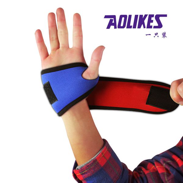 

adjustable sport wristband wrist support sports gym elastic stretchy wrist joint brace wrap bandage band guard protector 1pcs, Black;red