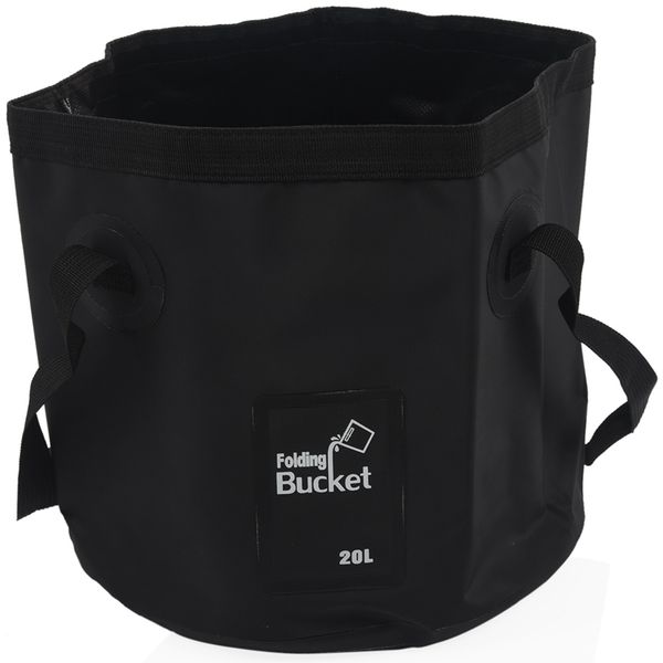 

outdoor bags folding bucket fishing bucket, black 20l