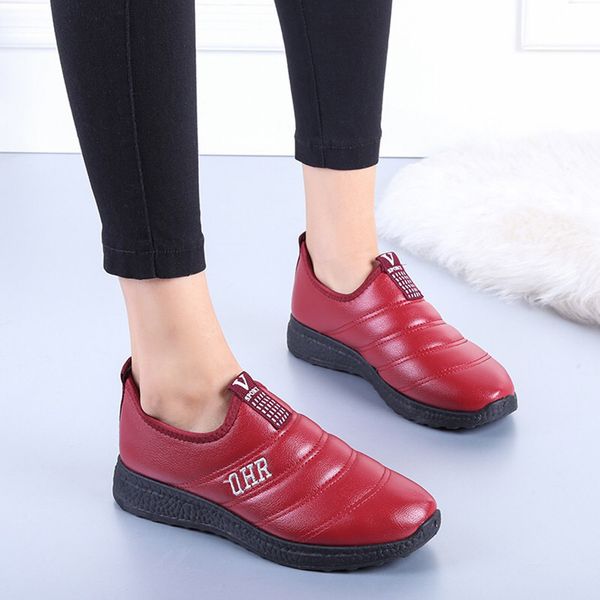 

fashion ankle boots for women round toe winter warm slip on short ankle boots woman shoes non-slip classics women zapatos, Black