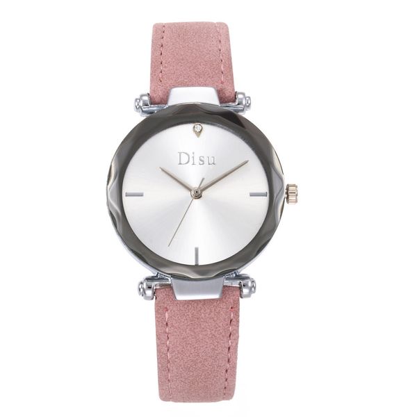 

disu new fashion concise clock female quartz leather magnetic watches women ladies casual dress quartz wrist watch, Slivery;brown