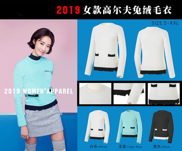 

z 2019 women's sportswear long sleeve golf t-shirt golf clothing s-xxl quick dry soft t-shirt ing, Black;blue
