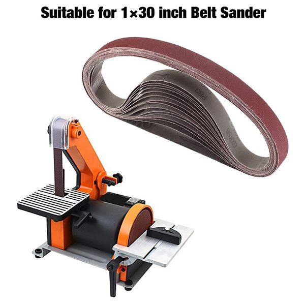 

15 pcs 1x30 inch aluminum oxide sanding belts heavy duty sanding belts multipurpose abrasive for belt sander