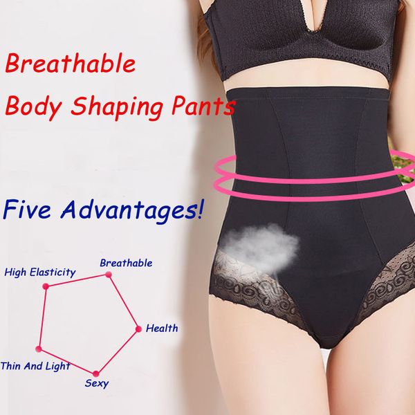 

2019 women high waist shaping panties breathable body shaper slimming tummy underwear panty shapers pants underpants seamless, Black;white