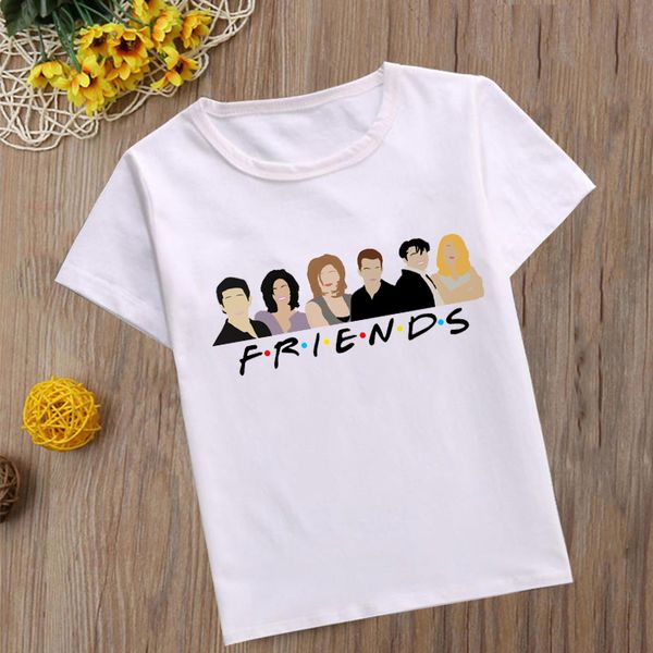 

fashion friends tv shows print white hip hop harajuku toddler girls korean creative kids t-shirt fashion cute casual shirts, Blue