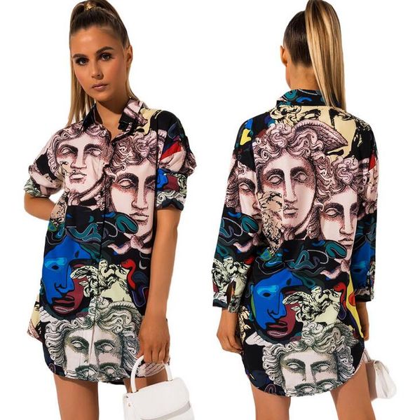 

autumn latest long sleeve graphic fitness shirt dresses for women casual, White