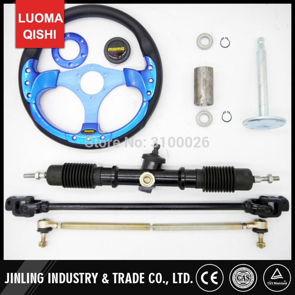 

320mm steering wheel 540mm gear pinion 600mm u joints tie rod fit for diy china go golf kart buggy karting utv bike parts