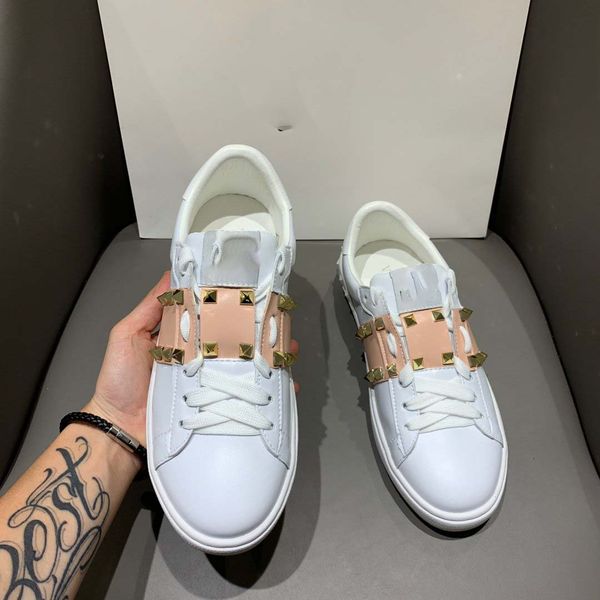 

2020 latest official couple models small white shoes original development high-end custom full leather fabric casual sports shoes running sh, Black;red